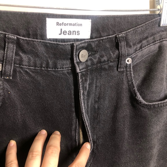 Reformation Julia High Waist Cigarette Jeans In Monterey size 29 Black - Picture 9 of 10